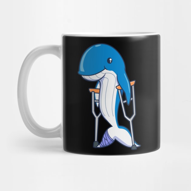 On crutches - cartoon whale by Modern Medieval Design